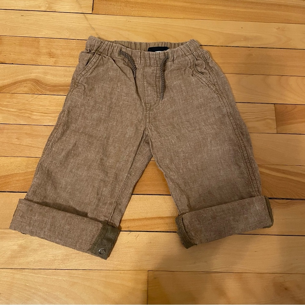 Polarn O. Pyret Baby Toddler Boys Linen Cotton Snap Pants